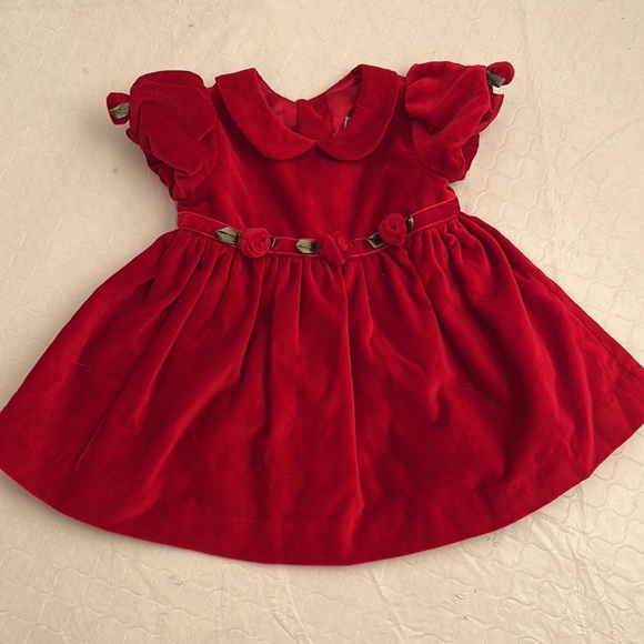 The Children’s Place red velvet holiday dress with matching cardigan & bloomers - Picture 2 of 15